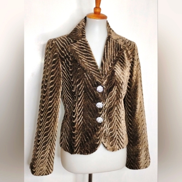Mercedes New York Jackets & Blazers - DYNAMIC VELVET JACKET WITH RHINESTONE BUTTONS